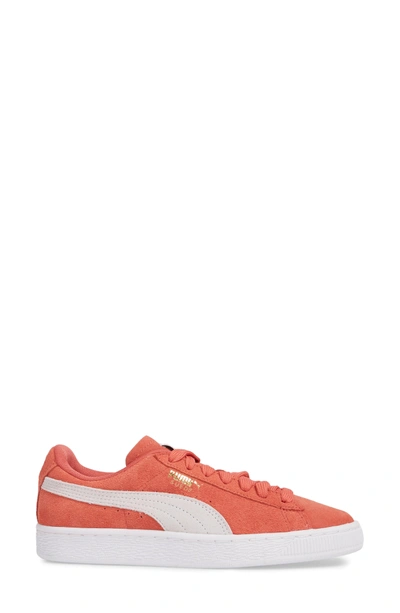 Shop Puma Suede Sneaker In Spiced Coral/  White