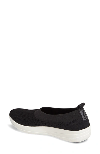Shop Fitflop Uberknit Slip-on Sneaker In Black Fabric
