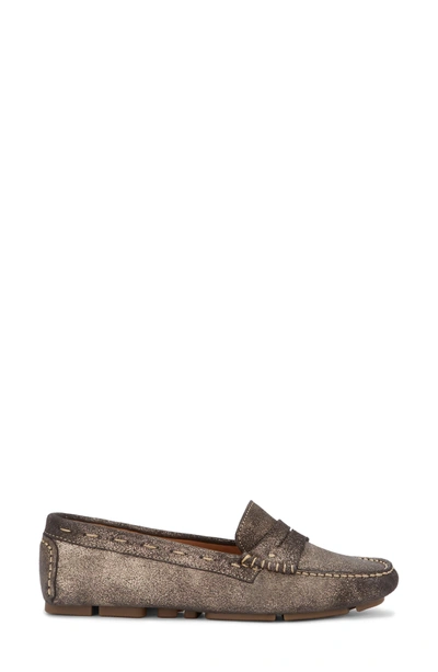 Shop G.h. Bass & Co. Patricia Driving Moccasin In Soft Gold Suede