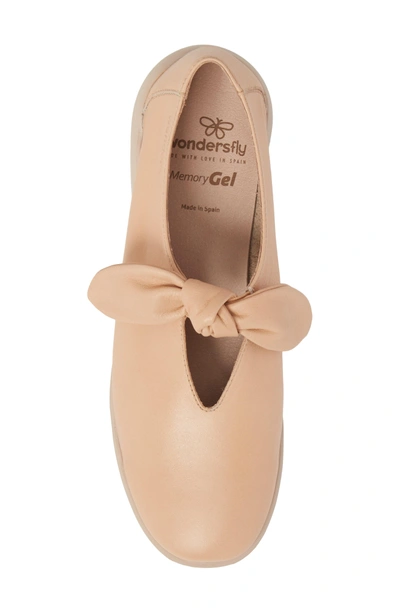 Shop Wonders Knotted Mary Jane Flat In Palo Beige Leather