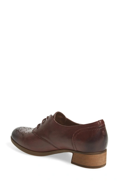 Shop Dansko Louella Oxford In Wine Burnished Leather