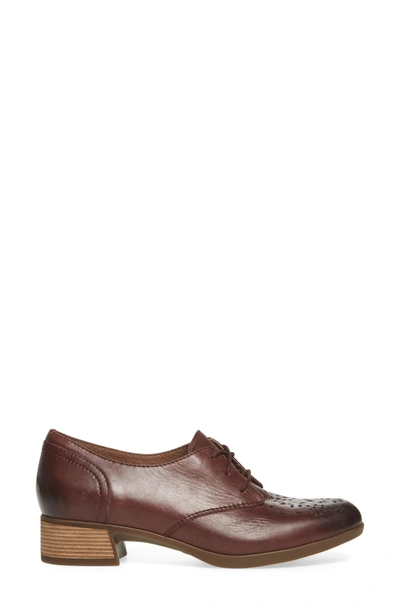 Shop Dansko Louella Oxford In Wine Burnished Leather