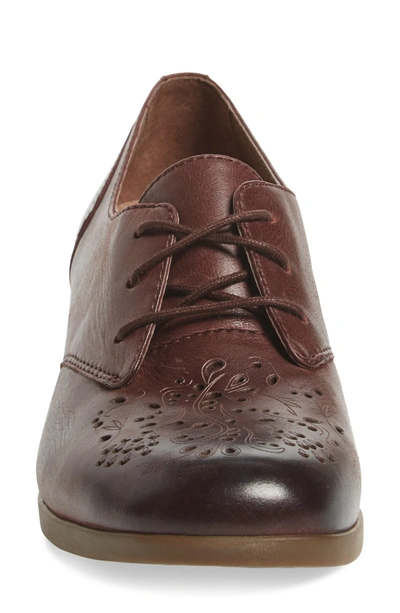 Shop Dansko Louella Oxford In Wine Burnished Leather