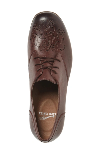 Shop Dansko Louella Oxford In Wine Burnished Leather