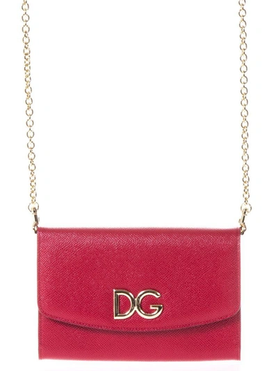 Shop Dolce & Gabbana Red Calf Leather Clutch