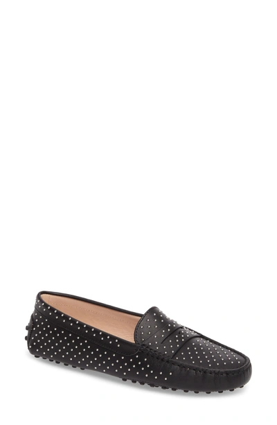 Shop Tod's Gommini Stud Penny Loafer In Black