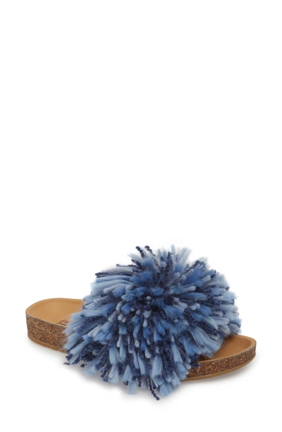 Shop Ugg Cindi Yarn Pom Sandal In Dark Denim