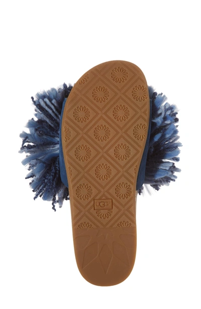 Shop Ugg Cindi Yarn Pom Sandal In Dark Denim