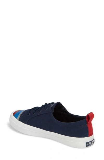 Shop Sperry Crest Vibe Slip-on Sneaker In Navy Buoy Stripe Canvas