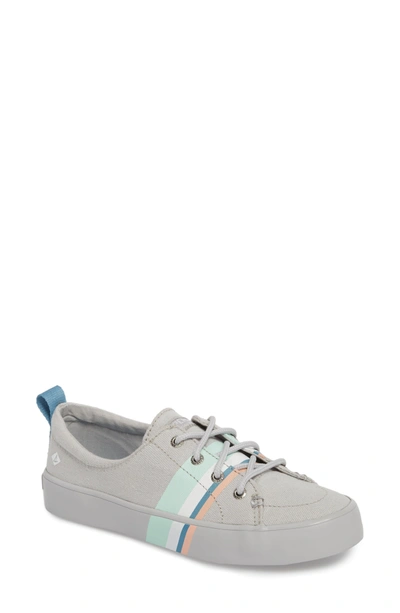 Shop Sperry Crest Vibe Slip-on Sneaker In Light Grey Buoy Stripe Canvas