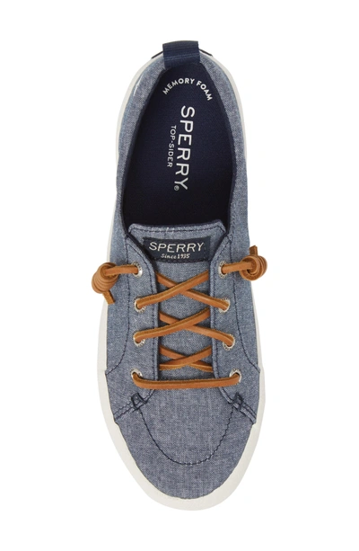 Shop Sperry Crest Vibe Slip-on Sneaker In Navy Chambray Canvas