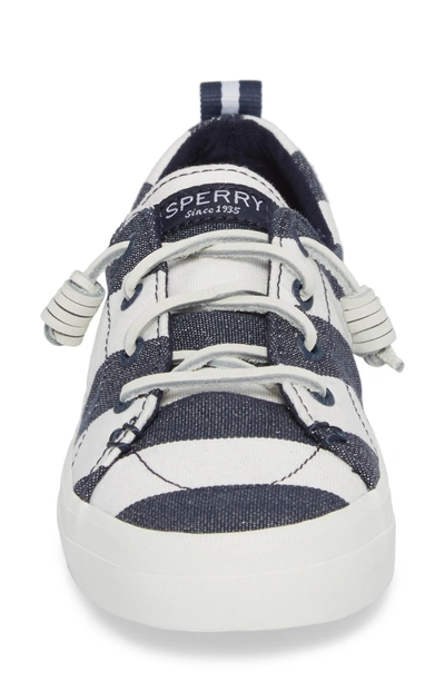 Shop Sperry Crest Vibe Slip-on Sneaker In Navy/ White Stripe Canvas