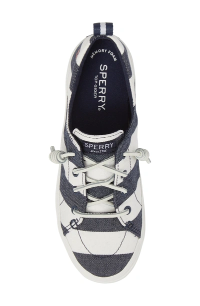 Shop Sperry Crest Vibe Slip-on Sneaker In Navy/ White Stripe Canvas