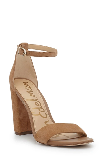 Shop Sam Edelman Yaro Ankle Strap Sandal In Golden Caramel Suede