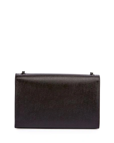 Shop Saint Laurent Kate Medium Ysl Crossbody Bag In Grained Leather In Black