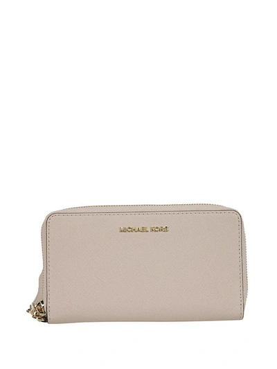 Shop Michael Kors Jet Set Travel Zip Around Wallet In Pink