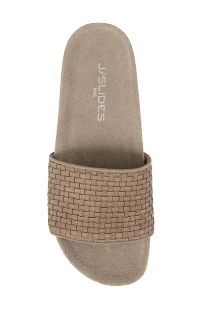 Shop Jslides Naomie Slide Sandal In Taupe Nubuck