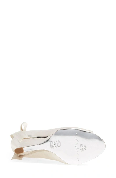 Shop Nina 'emma' Crystal Embellished Ankle Strap Pump In Ivory