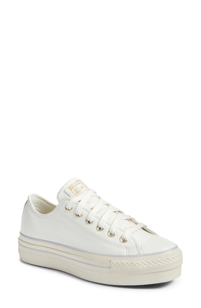 Converse Chuck Taylor® All Star® Platform Leather Ox In White/light  Gold/turtledove | ModeSens