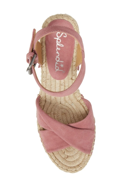 Shop Splendid Fairfax Espadrille Wedge Sandal In Mesa Rose Suede