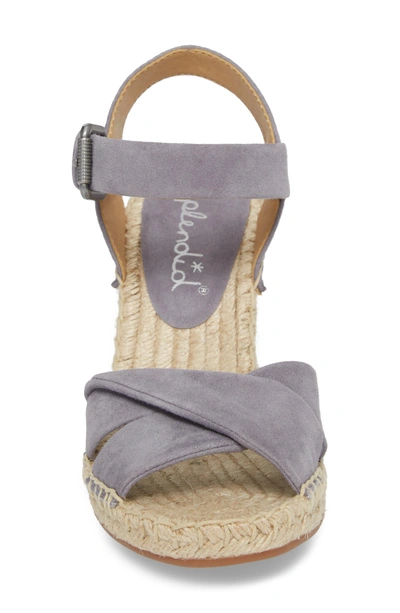 Shop Splendid Fairfax Espadrille Wedge Sandal In Steel Grey Suede