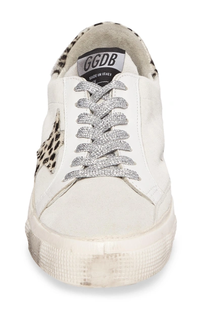 Shop Golden Goose May Low Top Sneaker In White Suede/ Leopard