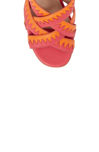 Shop Pour La Victoire Anisa Ankle Wrap Sandal In Azalea/ Orange Blossom Leather