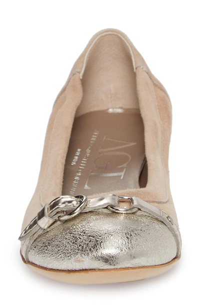 Shop Agl Attilio Giusti Leombruni Cap Toe Ballet Flat In Golden Leather