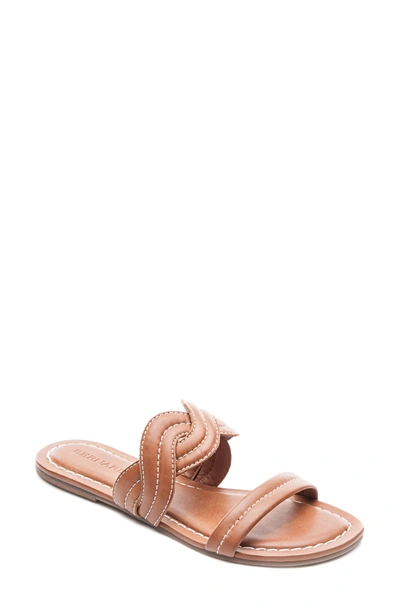 Shop Bernardo Mirian Slide Sandal In Luggage Leather