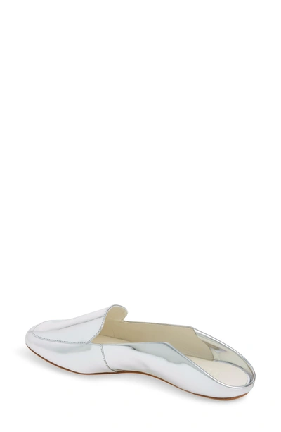 Shop Tibi Cecil Loafer Mule In Silver