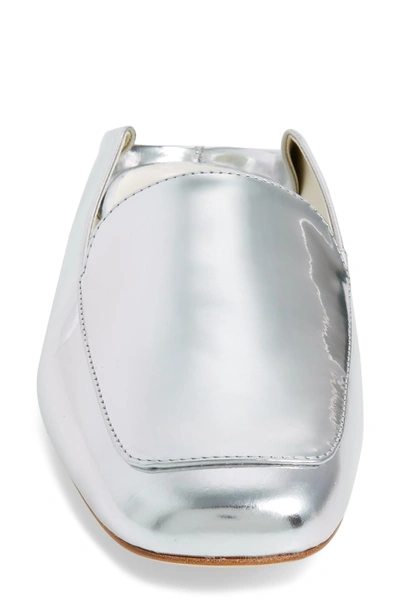 Shop Tibi Cecil Loafer Mule In Silver