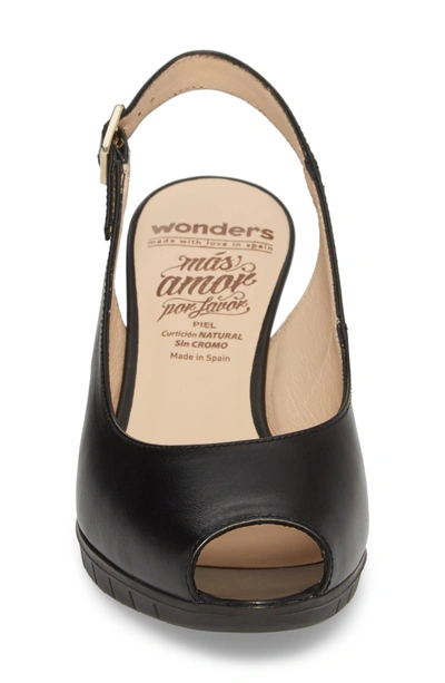 Shop Wonders Slingback Sandal In Black Leather