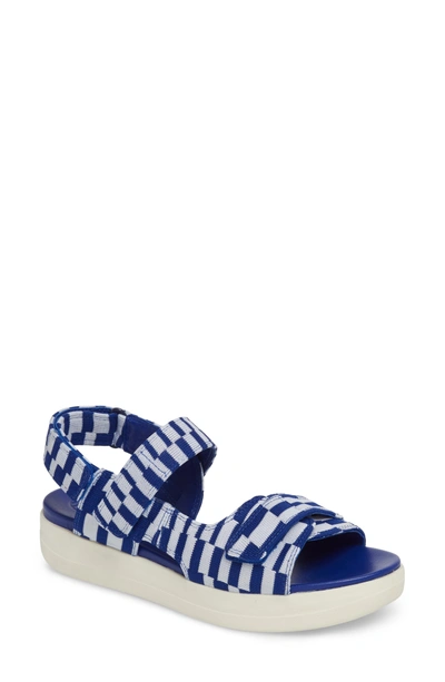 Shop Tory Sport Flatform Sandal In Check Slalom Blue