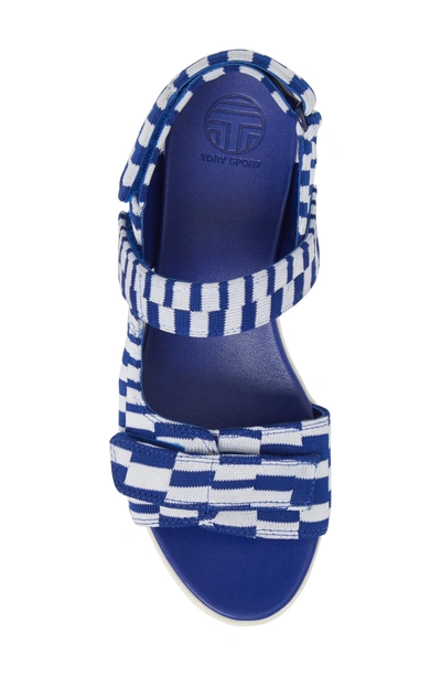 Shop Tory Sport Flatform Sandal In Check Slalom Blue