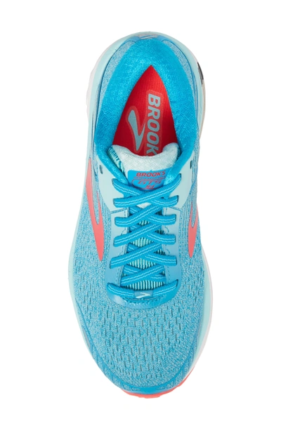 Shop Brooks Adrenaline Gts 18 Running Shoe In Blue/ Mint/ Pink