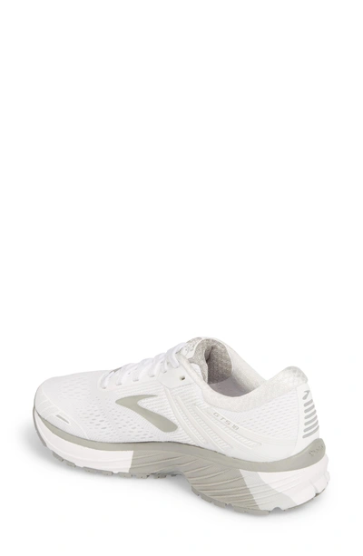 Shop Brooks Adrenaline Gts 18 Running Shoe In White/ White/ Grey