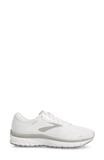 Shop Brooks Adrenaline Gts 18 Running Shoe In White/ White/ Grey