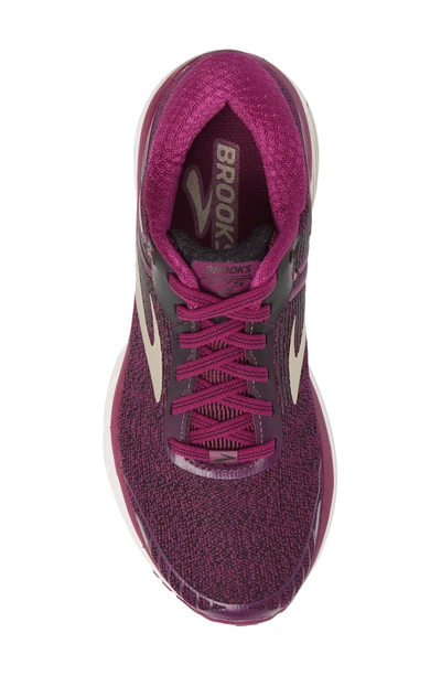 Shop Brooks Adrenaline Gts 18 Running Shoe In Purple/ Black/ Champagne