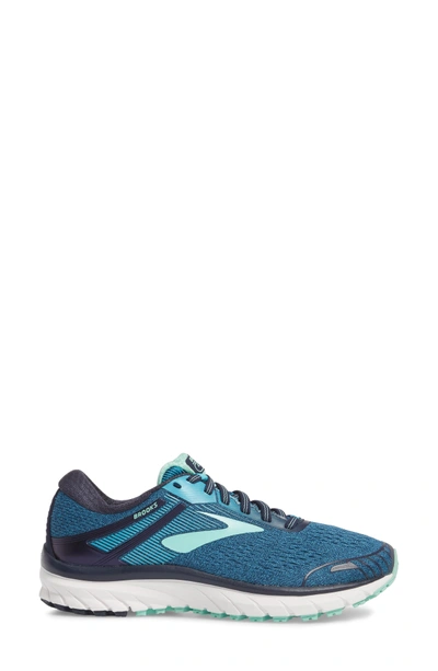 Shop Brooks Adrenaline Gts 18 Running Shoe In Navy/ Teal/ Mint