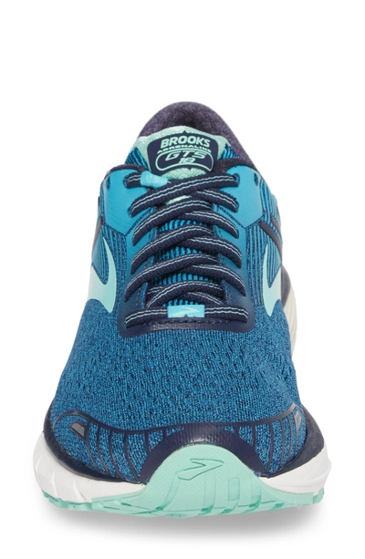 Shop Brooks Adrenaline Gts 18 Running Shoe In Navy/ Teal/ Mint