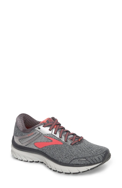 Shop Brooks Adrenaline Gts 18 Running Shoe In Ebony/ Silver/ Pink