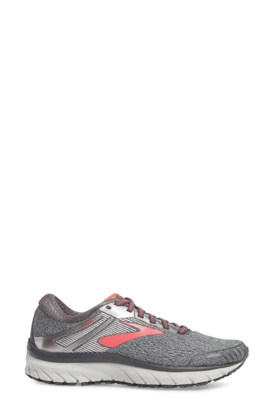 Shop Brooks Adrenaline Gts 18 Running Shoe In Ebony/ Silver/ Pink