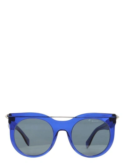 Shop Alexander Mcqueen Piercing Bar Round Frame In Blu