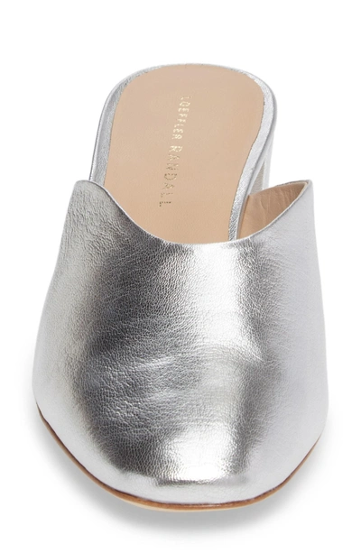 Shop Loeffler Randall Lulu Block Heel Mule In Silver Leather