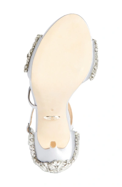 Shop Badgley Mischka Selena Strappy Sandal In Silver Satin