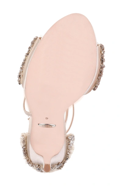 Shop Badgley Mischka Selena Strappy Sandal In Ivory Satin