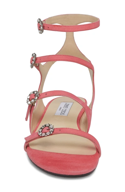 Shop Jimmy Choo Naia Crystal Buckle Sandal In Flamingo Pink