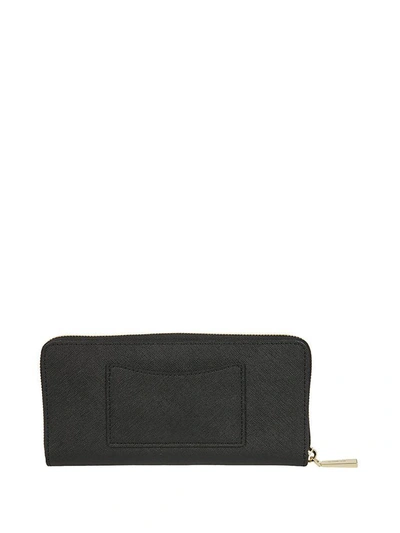 Shop Michael Kors Jet Set Travel Zip Around Wallet In Nero-oro