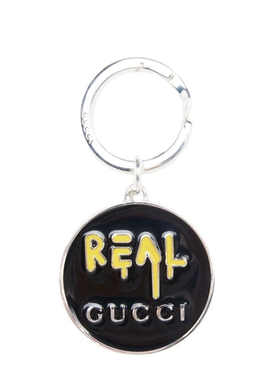 Shop Gucci Keyring In Silver