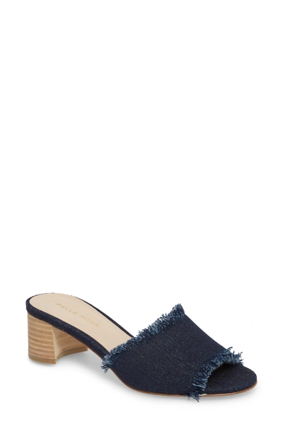 Shop Pelle Moda Rea Block Heel Slide Sandal In Indigo